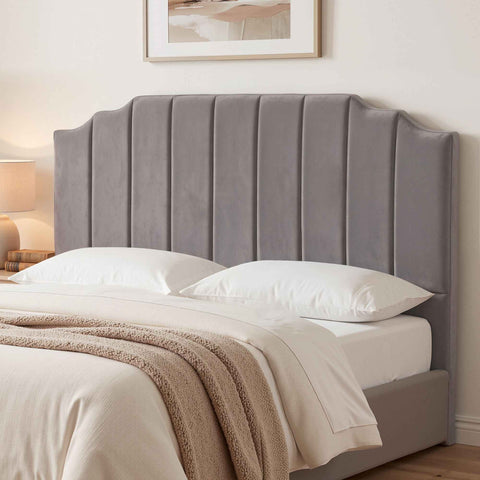Artiss Bed Head Headboard King Velvet 183CM - Grey