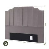 Artiss Bed Head Headboard Queen Velvet 153CM - Grey
