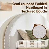 Artiss Queen Bed Frame Boucle Fabric Vacuum Compressed Beds Removable Washable Cover No-Assembly
