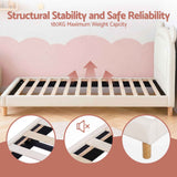 Artiss Kids King Single Bed Frame Bear Ears Headboard Upholstered Leather Platform Bed for Child