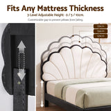 Artiss Queen Bed Frame with Adjustable Shell Headboard and PVC Upholstery In Australia - Darrahopens