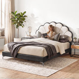 Artiss Queen Bed Frame with Adjustable Shell Headboard and PVC Upholstery In Australia - Darrahopens