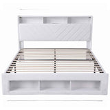 Artiss King Bed Frame with Storage, Charging Station & LED, White