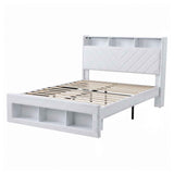 Artiss Queen Bed Frame with Storage Charging Station & LED White In Australia - Darrahopens