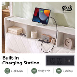 Artiss Queen Bed Frame with Storage Charging Station & LED White In Australia - Darrahopens