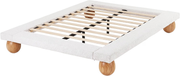 Artiss Queen Bed Frame and 2 Bedside Table Set, Boucle Upholstery Platform Bed