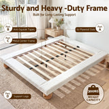Artiss Queen Bed Frame with Boucle Upholstery and Solid Rubber Wood Legs In Australia - Darrahopens
