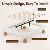 Artiss Queen Bed Frame with Boucle Upholstery and Solid Rubber Wood Legs In Australia - Darrahopens