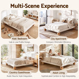 Artiss Queen Bed Frame with Boucle Upholstery and Solid Rubber Wood Legs In Australia - Darrahopens