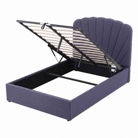 Artiss Double Bed Frame with Lift Up Storage and USB Ports Grey In Australia - Darrahopens