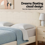 Artiss Queen Bed Frame Cloud Headboard Boucle Fabric Mattress Platform Base White