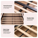 Artiss King Bed Frame with 100cm Bouclé Headboard, USB-C & Night Lights
