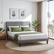 Artiss Queen Bed Frame with Adjustable Headboard, Grey, 300kg Capacity