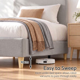 Artiss King Single Bed Frame with Headboard, Faux Linen Fabric Grey