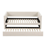 Artiss King Single Daybed with Trundle, Boucle Upholstered Bed Frame Guest Bed