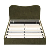 Artiss Double Bed Frame with Storage Drawer, Chenille Curved Headboard