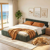 Artiss King Bed Frame Chenille Heavy Duty Platform Base Green 300kg Support No Box Spring Needed In Australia - Darrahopens