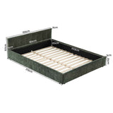 Artiss King Bed Frame Chenille Heavy Duty Platform Base Green 300kg Support No Box Spring Needed In Australia - Darrahopens