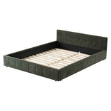 Artiss Queen Bed Frame Chenille Heavy Duty Platform Base Green 300kg Support No Box Spring Needed In Australia - Darrahopens