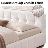 Artiss Queen Bed Frame with Charging, LED Lights & Tufted Headboard