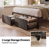 Artiss Queen Bed Frame with Storage Drawers & Headboard, 2 Drawer, USB, LED