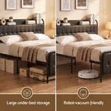 Artiss Double Bed Frame with Storage Headboard SAA Certified Charging Station