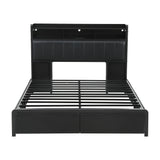 Artiss Double Bed Frame with Storage Headboard, 2 Drawers, Charging Station LED Light