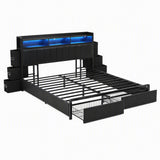 Artiss King Bed Frame with Storage Headboard, 2 Drawers, Charging Station & LED Light In Australia - Darrahopens