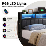 Artiss King Bed Frame with Storage Headboard, 2 Drawers, Charging Station & LED Light