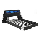 Artiss Queen Bed Frame with Storage Headboard, 2 Drawers, Charging Station& LED Light In Australia - Darrahopens