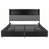 Artiss King Bed Frame with Storage, 4 Drawers and Charging Station