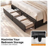 Artiss Queen Bed Frame with Storage, 4 Drawers and Charging Station