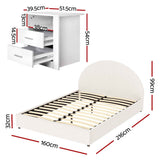 Artiss Queen Bed Frame with Storage and Bedside Table Set Boucle Fabric Gas Lift Bed Base 2-Drawer Nightstand In Australia - Darrahopens