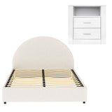 Artiss Queen Bed Frame with Storage and Bedside Table Set Boucle Fabric Gas Lift Bed Base 2-Drawer Nightstand In Australia - Darrahopens