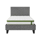 Artiss BedStory Single Bed Frame and Mattress Set, 30cm Hybrid Cooling Gel Mattress with Grey Upholstered Wooden Platform Base, Modern Bedroom Furniture Bundle In Australia - Darrahopens