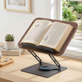 Artiss Book Stand Adjustable Book Holder Foldable Reading Rest Rack with 360 Degree Rotating Base and Page Clip In Australia - Darrahopens