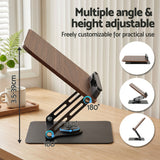 Artiss Book Stand Adjustable Book Holder Foldable Reading Rest Rack with 360 Degree Rotating Base and Page Clip