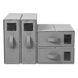 Artiss Bed Sheet Organisers Box Set 4Pcs Storage King Size Bedding Foldable Grey