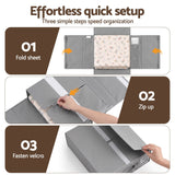 Artiss Bed Sheet Organisers Box Set 4Pcs Storage King Size Bedding Foldable Grey