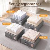 Artiss Bed Sheet Organisers Box Set 8Pcs Storage King Size Bedding Foldable Grey