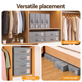 Artiss Bed Sheet Organisers Box Set 8Pcs Storage King Size Bedding Foldable Grey