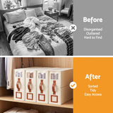 Artiss Bed Sheet Organisers Box 4Pcs Storage King Size Bedding Foldable Beige