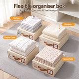 Artiss Bed Sheet Organisers Box 4Pcs Storage King Size Bedding Foldable Beige