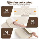 Artiss Bed Sheet Organisers Box 4Pcs Storage King Size Bedding Foldable Beige