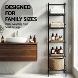 Artiss 2X Floor Standing Corner Shower Caddy 5 Tier Bathroom Organizer Black