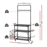 Everfit Yoga Mat Ball Storage Cart Multifunction Equipment Organizer Rack 145cm