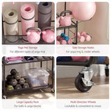 Everfit Yoga Mat Ball Storage Cart Multifunction Equipment Organizer Rack 145cm