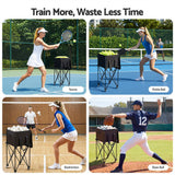 Everfit Foldable Tennis Hopper Stand with Wheels Holds Up to 150 Balls