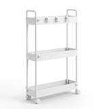 Artiss 3 Tier Slim Storage Trolley Narrow Utility Organiser Rack White In Australia - Darrahopens