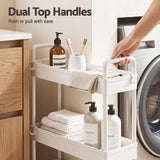 Artiss 3 Tier Slim Storage Trolley Narrow Utility Organiser Rack White In Australia - Darrahopens
